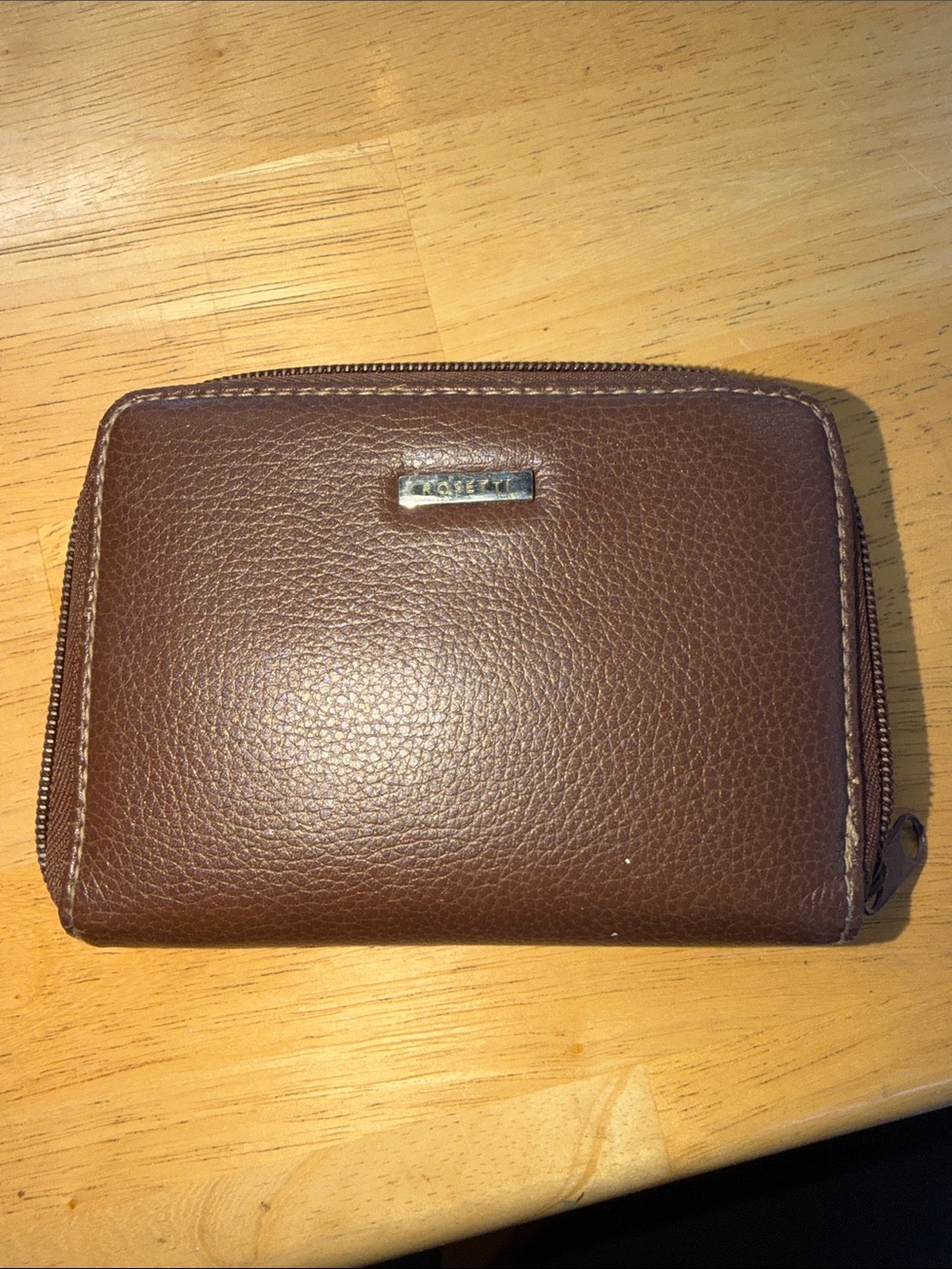 Rosetti Brown Small Zip-Around Wallet 5" x 4" Cards/Cash/Coins